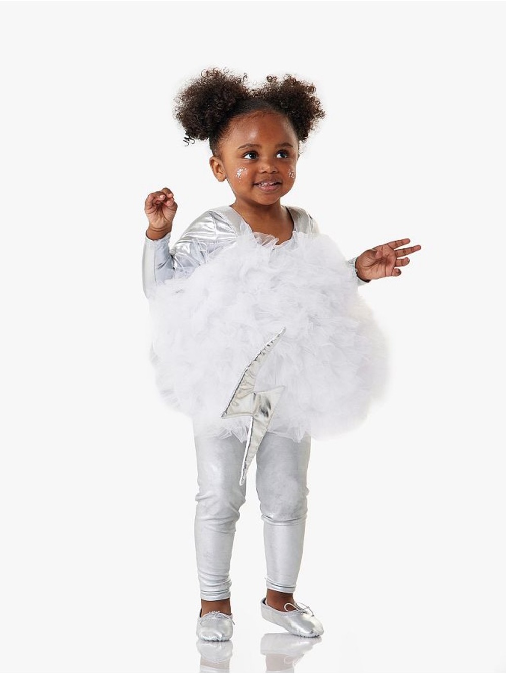 Pottery Barn Cloud Costume White Puffy Tutu Lightning Bolt with Silver Wand NWT